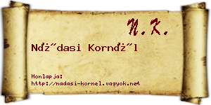 Nádasi Kornél névjegykártya